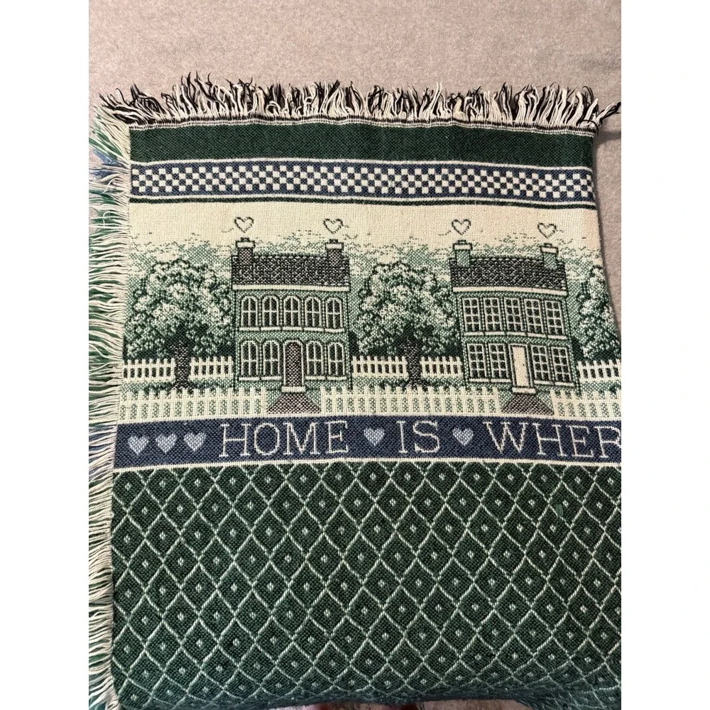 Vintage Throw Blanket School House Home Is Where The Heart Is Alphabet (44x53)